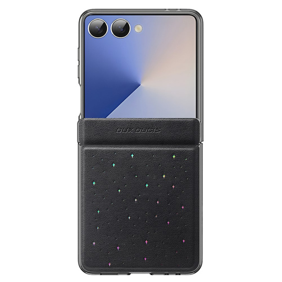 Etui Dux Ducis Stex Series do Samsung Galaxy Z Flip7 5G – czarne, skórzane