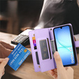 Etui z klapką do Samsung Galaxy A17 5G, Wallet Zipper Pocket, portfelowe, fioletowe
