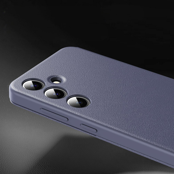 Etui do Samsung Galaxy A56 5G – skórzane z okienkiem Smart View i kieszenią na kartę, fioletowe