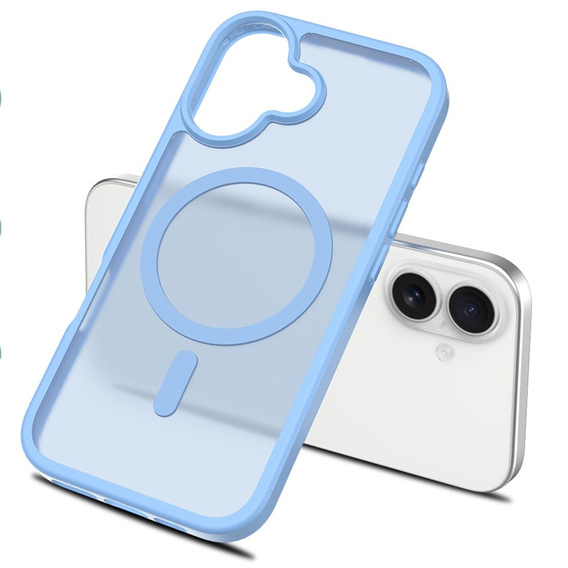 Etui Matt Case do iPhone 17, do MagSafe, półprzezroczyste niebieskie