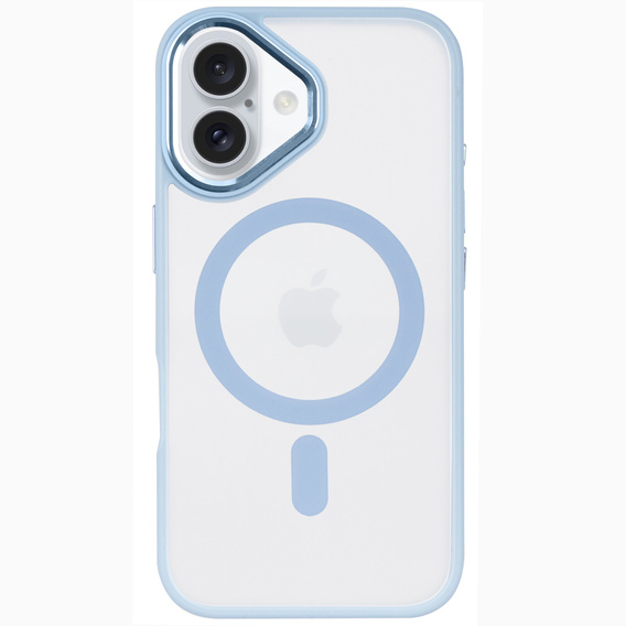 Etui do iPhone 16, do MagSafe, ERBORD Matt Case, przezroczyste / niebieskie + Szkło na ekran