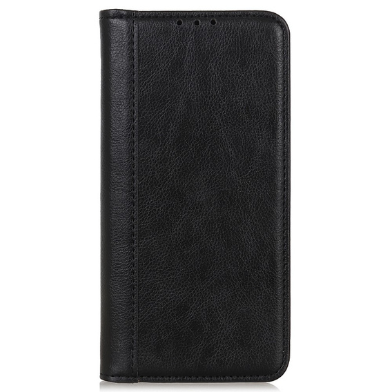 Etui z klapką do Motorola Edge 50 Pro, Split Leather, czarne