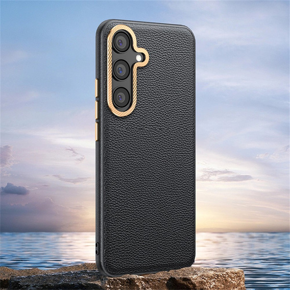 Etui skórzane do Samsung Galaxy S25, leather hybrid, czarne