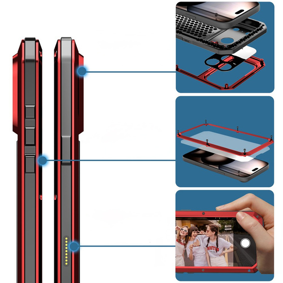 Etui pancerne z wbudowanym szkłem hartowanym do iPhone 17 Pro Max