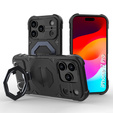 Etui do iPhone 17 Pro, do MagSafe, pancerne z podstawką, czarne