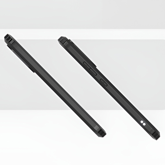 Etui do Oppo Reno 14, wzmocnione, przezroczyste z czarnymi bokami