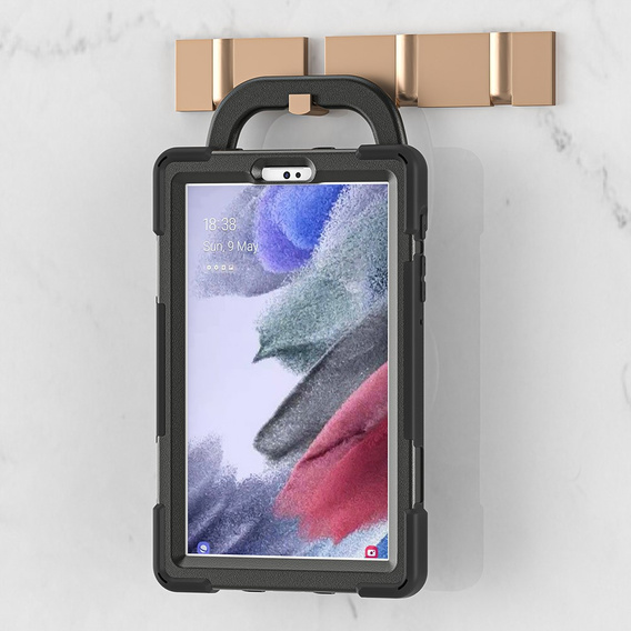 Etui dla dzieci do Samsung Galaxy Tab A7 Lite, pancerne z paskiem, Czarne