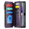 Etui CASEME do Samsung Galaxy A55 5G, RFID Leather Wallet, z paskiem na ramię, fioletowe