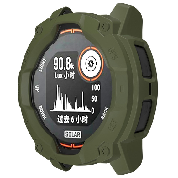 Etui ochronne do Garmin Instinct 3 Solar / Instinct 3 AMOLED 45mm – TPU, wzmocnione wycięcia, zielone