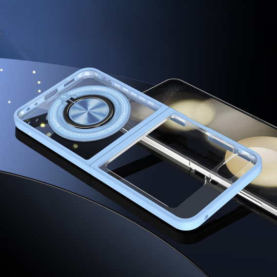 Etui do Samsung Galaxy Z Flip7 FE / Z Flip6, Corners Dropproof, do MagSafe, przezroczyste / niebieskie