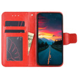 Etui z klapką do TCL 305i, PU Leather Wallet Case, czerwone