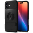 Etui Spigen do iPhone 16, Slim Armor MagSafe, Czarne + Szkło Hartowane 9H
