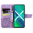 Zestaw Etui do Samsung Galaxy A54 5G, z klapką portfel, Motyl, Fioletowe + szkło