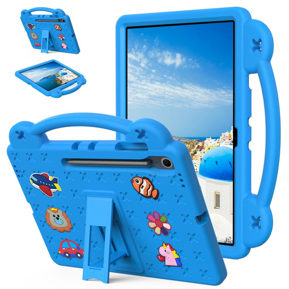 Etui ochronne z pianki EVA do Samsung Galaxy Tab S10 FE+ – dziecięce, z podstawką i uchwytem - niebieskie