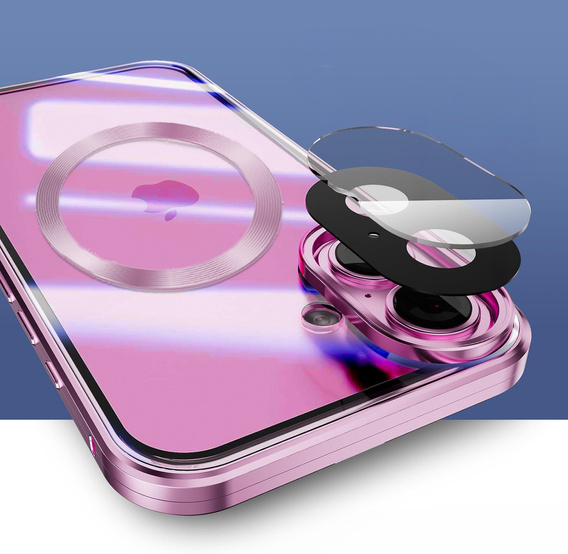 Etui Magnetic Dual Glass MagSafe do iPhone 16, różowe rose gold