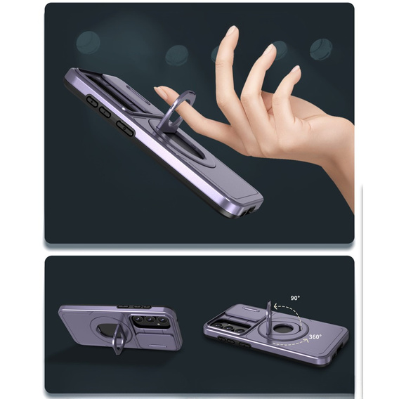 Etui do Samsung Galaxy S20 FE, Military Magnet, do MagSafe, fioletowe