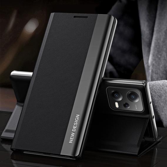 Etui z klapką do Xiaomi Poco X5 5G / Redmi Note 12 5G, Side Magnetic, czarne