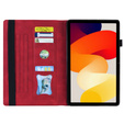 Etui z klapką i kieszeniami na karty do Xiaomi Redmi Pad 2 - Czerwone