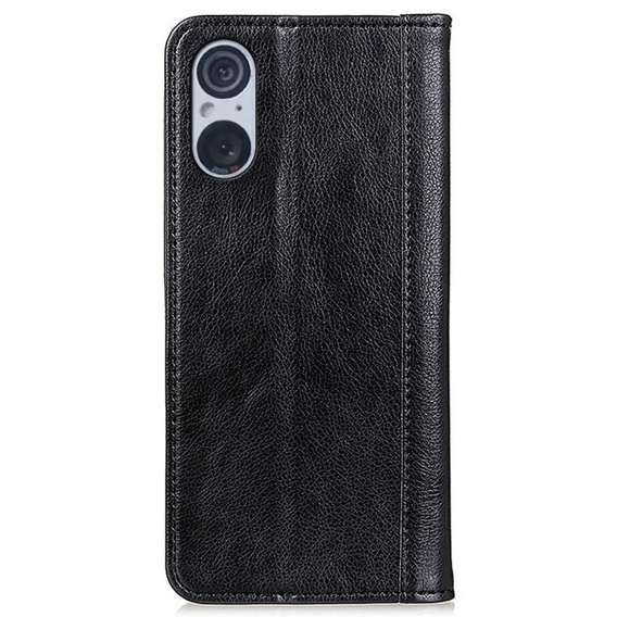 Etui do Sony Xperia 5 V, Wallet Litchi Leather, czarne