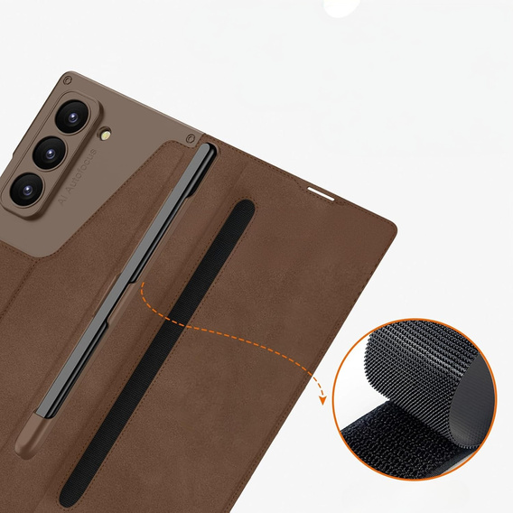 Etui portfelowe z klapką brązowe do Samsung Galaxy Z Fold 7 5G