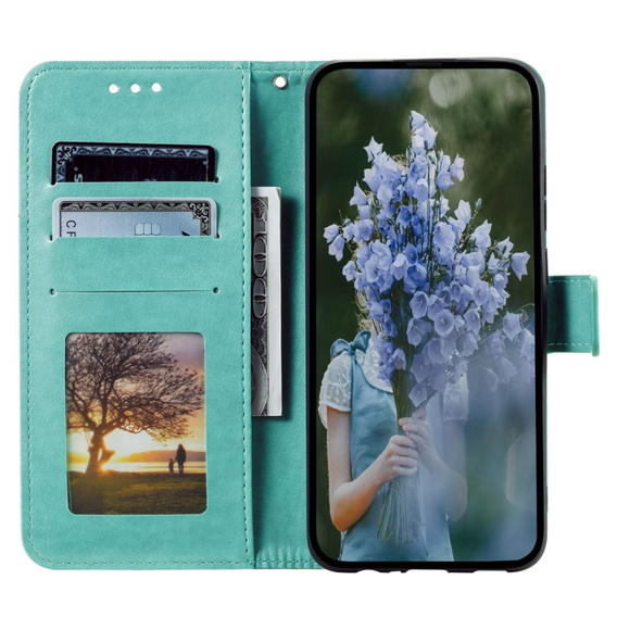 Etui z klapką do Samsung Galaxy A14 4G/5G, Mandala, zielone