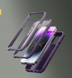 Etui pancerne do iPhone 14 Pro Max, Dexnor CamProtect MagSafe, fioletowe (Dwie ramki)