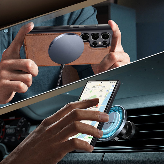 Etui do Samsung Galaxy S25 Ultra, LC.IMEEKE, kompatybilne z MagSafe – brązowe