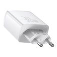 Baseus Compact PD 30W – ładowarka sieciowa z 3 portami (1x USB-C, 2x USB-A), biała