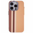 Etui do iPhone 13 Pro Max, Carbon Fiber MagSafe, żółte