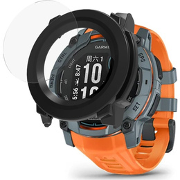 Etui do Garmin Instinct 3 Solar / Instinct 3 AMOLED 45mm z wbudowanym szkłem hartowanym – czarne