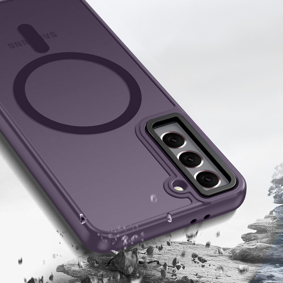 Etui do Samsung Galaxy S21, do MagSafe, ERBORD Matt Case, ciemnofioletowe + Szkło na ekran