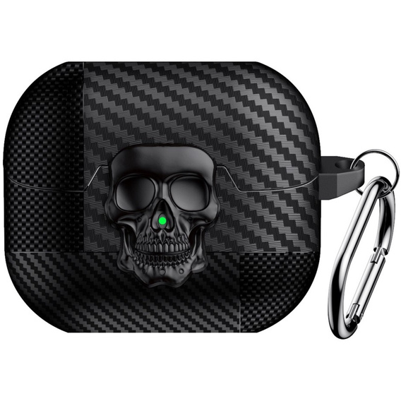Czarne etui z czaszką do Galaxy Buds3 / Buds3 Pro – styl i ochrona w jednym