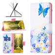 Etui z klapką do Oppo A38 4G / Oppo A18 4G, Wallet, Butterfly & Flowers białe
