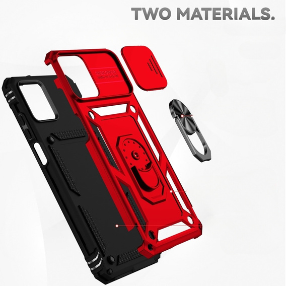 Etui pancerne do Motorola Moto G32, CamShield Slide, czerwone