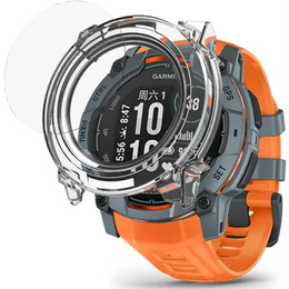 Etui do Garmin Instinct 3 Solar / Instinct 3 AMOLED 45mm z wbudowanym szkłem hartowanym – transparentne