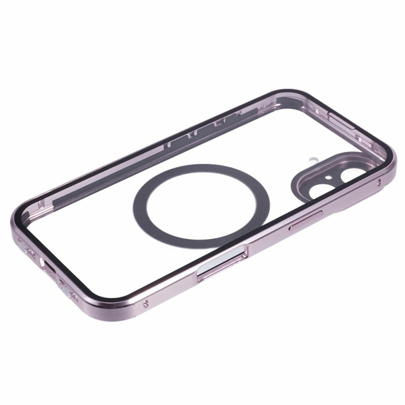Etui Magnetic Dual Glass MagSafe do iPhone 16, różowe rose gold