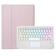 Etui z podświetlaną klawiaturą bluetooth touchpad do Xiaomi Pad 6 / 6 Pro, Różowe