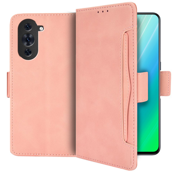 Etui z klapką do Huawei Nova 10 4G, Card Slot, różowe