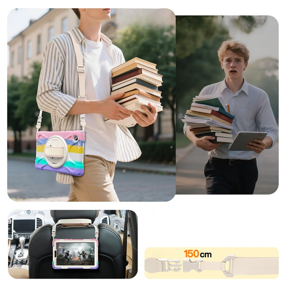 Pancerne etui z podstawką i paskiem na ramię do Lenovo Tab One