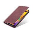 Etui CASEME do Samsung Galaxy M21, Leather Wallet Case, bordowe