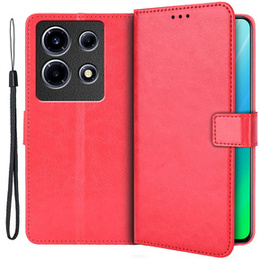 Etui z klapką do Infinix Note 30 VIP, Crazy Horse Wallet, czerwone
