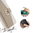 Etui z klapką do Oppo Reno 10 / 10 Pro, Wallet Zipper Pocket, z lusterkiem, białe