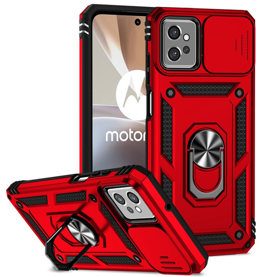 Etui pancerne do Motorola Moto G32, CamShield Slide, czerwone