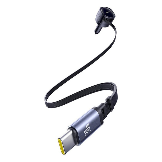 Baseus Enjoyment Max – ładowarka samochodowa 60W z dwoma kablami USB-C - czarna