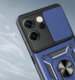 Etui pancerne do Oppo Reno 14F, z ochroną aparatu, z podstawką, niebieskie
