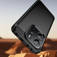 Etui z karbonową fakturą do Xiaomi Redmi Note 14 4G – smukła ochrona w nowoczesnym stylu - czarne