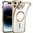 Zestaw Etui do iPhone 14 Pro Max, MagSafe Hybrid, złote + Szkło