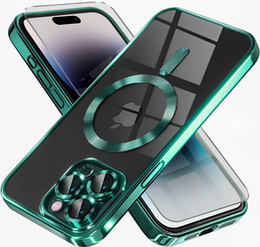 Etui do iPhone 14 Pro Max, Electro MagSafe, zielone + Szkło na ekran
