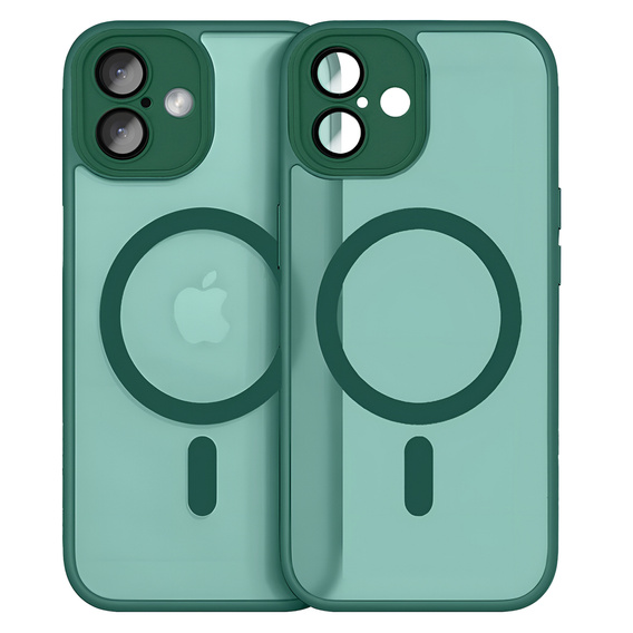 Etui do iPhone 16, do MagSafe, ERBORD Matt Case, zielony + Szkło na ekran