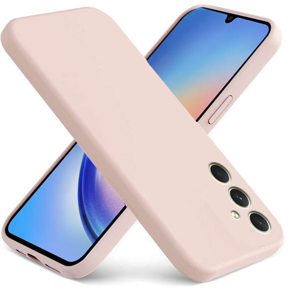 Zestaw Etui do Samsung Galaxy A34 5G, silicone lite, silikonowe, różowe + szkło